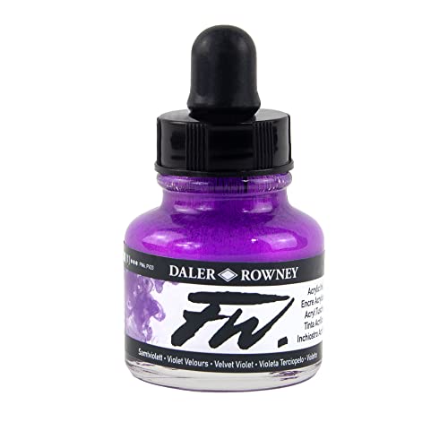 Daler Rowney Acryl Farbe FW Acrylfarbe, 29,5-ml-Flaschen, verschiedene Farben Velvet Violet von Daler Rowney
