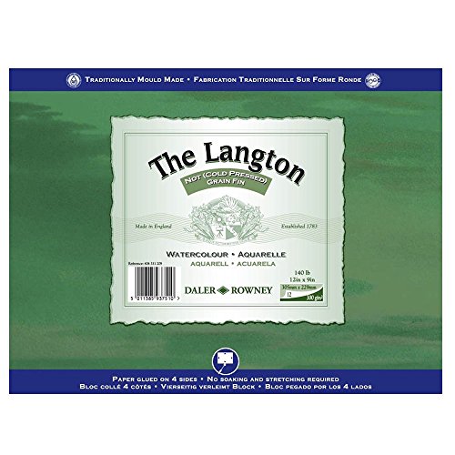 Daler Rowney Langton Prestige 43330912 WC-Papierblock, 300 g, 30,5 x 22,9 cm, Grün von Daler Rowney