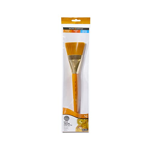 Daler-Rowney Simply Gold Taklon Pinsel-Set aus Kunsthaar und Acryl, langer Griff, ideal für Anfänger und Hobbyisten, 5,1 cm von Daler Rowney