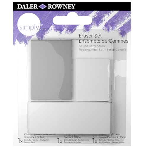 Daler-Rowney Simply Radiergummi-Set für Zeichnungen und Künstler – inklusive Knet-, Gummi- und Kunststoff-/Vinyl-Radiergummis Daler-Rowney Simply Radiergummi-Set für Zeichnungen und Künstler – inklusive Knet-, Gummi- und Kunststoff-/Vinyl-Radiergummis von Daler Rowney