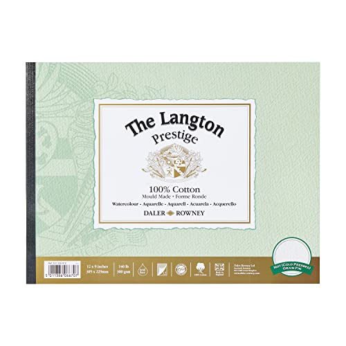Daler-Rowney The Langton Aquarellblock, heißgepresstes Aquarellpapier, 12 Blatt, 300 g/m² Daler-Rowney The Langton Aquarellblock, heißgepresstes Aquarellpapier, 12 Blatt, 300 g/m² von Daler Rowney