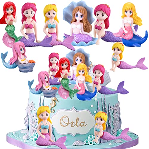 Dalettu 8 Stück Meerjungfrau Geburtstag Kuchen Dekoration, Meerjungfrau Figur Tortendeko, Meerjungfrau Cupcake Topper, Meerjungfrau Kuchendeko für Kinder Mädchen Geburtstag Baby Dusche Weihnachten Dalettu 8 Stück Meerjungfrau Geburtstag Kuchen Dekoration, Meerjungfrau Figur Tortendeko, Meerjungfrau Cupcake Topper, Meerjungfrau Kuchendeko für Kinder Mädchen Geburtstag Baby Dusche Weihnachten von Dalettu