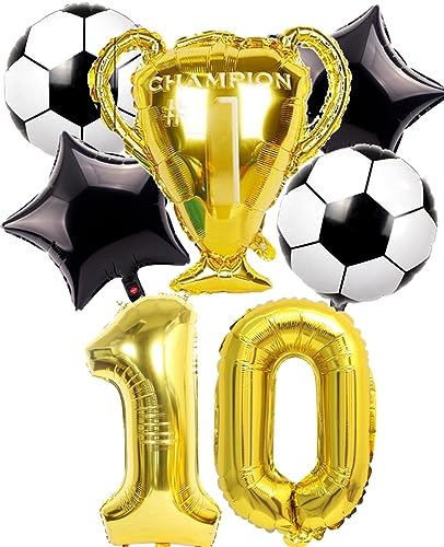 Dalettu Fußball 10. Geburtstag Deko Junge, Luftballons Fußball Geburtstagsdeko 10 Jahre Kinder, Gold Riesen Folienballon Zahlen 10, Fußball Thema 10 Jahr Kindergeburtstag Party Deko Luftballons Dalettu Fußball 10. Geburtstag Deko Junge, Luftballons Fußball Geburtstagsdeko 10 Jahre Kinder, Gold Riesen Folienballon Zahlen 10, Fußball Thema 10 Jahr Kindergeburtstag Party Deko Luftballons von Dalettu