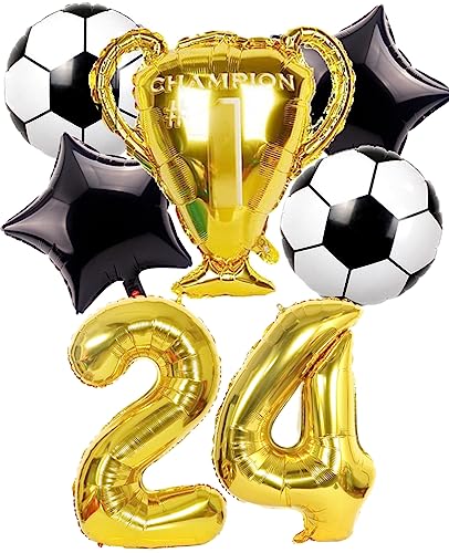 Dalettu Fußball 24. Geburtstag Deko Jahre Mann, Luftballons Fußball Geburtstagsdeko 24 Jahre Männer, Gold Riesen Folienballon Zahlen 24, Fußball Thema 24 Jahr Jahre Mann Party Deko Luftballons Dalettu Fußball 24. Geburtstag Deko Jahre Mann, Luftballons Fußball Geburtstagsdeko 24 Jahre Männer, Gold Riesen Folienballon Zahlen 24, Fußball Thema 24 Jahr Jahre Mann Party Deko Luftballons von Dalettu