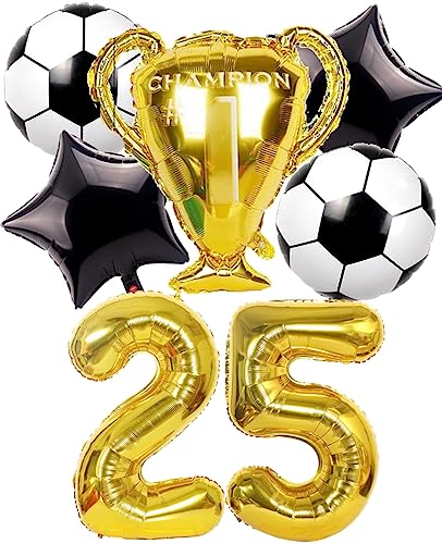 Dalettu Fußball 25. Geburtstag Deko Jahre Mann, Luftballons Fußball Geburtstagsdeko 25 Jahre Männer, Gold Riesen Folienballon Zahlen 25, Fußball Thema 25 Jahr Jahre Mann Party Deko Luftballons Dalettu Fußball 25. Geburtstag Deko Jahre Mann, Luftballons Fußball Geburtstagsdeko 25 Jahre Männer, Gold Riesen Folienballon Zahlen 25, Fußball Thema 25 Jahr Jahre Mann Party Deko Luftballons von Dalettu