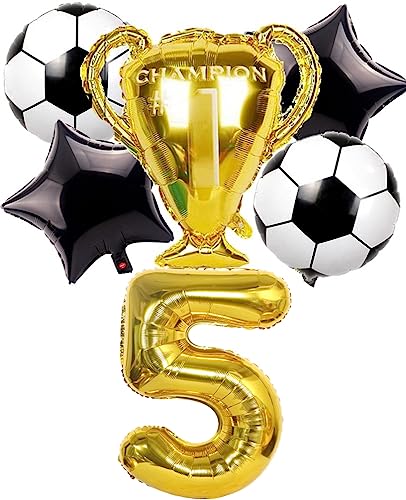 Dalettu Fußball 5. Geburtstag Deko Junge, Luftballons Fußball Geburtstagsdeko 5 Jahre Kinder, Gold Riesen Folienballon Zahlen 5, Fußball Thema 5 Jahr Kindergeburtstag Party Deko Luftballons Dalettu Fußball 5. Geburtstag Deko Junge, Luftballons Fußball Geburtstagsdeko 5 Jahre Kinder, Gold Riesen Folienballon Zahlen 5, Fußball Thema 5 Jahr Kindergeburtstag Party Deko Luftballons von Dalettu