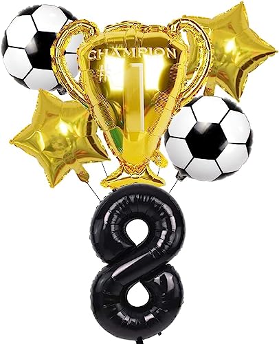 Dalettu Fußballballon-Set 8. Geburtstag Deko Junge, Schwarz, 6 Stück, Fußball Thema, Kindergeburtstag Party Deko, Jungen (8 Jahre und jünger) Dalettu Fußballballon-Set 8. Geburtstag Deko Junge, Schwarz, 6 Stück, Fußball Thema, Kindergeburtstag Party Deko, Jungen (8 Jahre und jünger) von Dalettu
