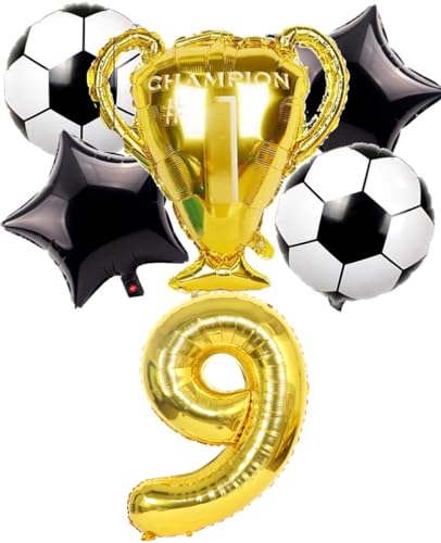 Dalettu Fußball 9. Geburtstag Deko Junge, Luftballons Fußball Geburtstagsdeko 9 Jahre Kinder, Gold Riesen Folienballon Zahlen 9, Fußball Thema 9 Jahr Kindergeburtstag Party Deko Luftballons Dalettu Fußball 9. Geburtstag Deko Junge, Luftballons Fußball Geburtstagsdeko 9 Jahre Kinder, Gold Riesen Folienballon Zahlen 9, Fußball Thema 9 Jahr Kindergeburtstag Party Deko Luftballons von Dalettu