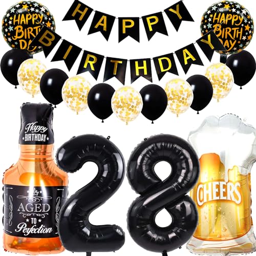 Dalettu Geburtstagsdeko 28 Jahre Mann Frau, Luftballon 28. Geburtstag Deko Männer, Folienballon Whiskey Bierglas Deko, Helium Ballon Weinflasche Bier für 28. Geburtstag Manner Party Dekoration Dalettu Geburtstagsdeko 28 Jahre Mann Frau, Luftballon 28. Geburtstag Deko Männer, Folienballon Whiskey Bierglas Deko, Helium Ballon Weinflasche Bier für 28. Geburtstag Manner Party Dekoration von Dalettu