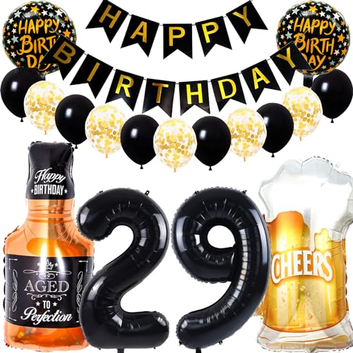Dalettu Geburtstagsdeko 29 Jahre Mann Frau, Luftballon 29. Geburtstag Deko Männer, Folienballon Whiskey Bierglas Deko, Helium Ballon Weinflasche Bier für 29. Geburtstag Manner Party Dekoration Dalettu Geburtstagsdeko 29 Jahre Mann Frau, Luftballon 29. Geburtstag Deko Männer, Folienballon Whiskey Bierglas Deko, Helium Ballon Weinflasche Bier für 29. Geburtstag Manner Party Dekoration von Dalettu