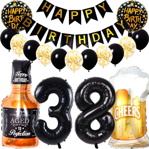 Dalettu Geburtstagsdeko 38 Jahre Mann Frau, Luftballon 38. Geburtstag Deko Männer, Folienballon Whiskey Bierglas Deko, Helium Ballon Weinflasche Bier für 38. Geburtstag Manner Party Dekoration Dalettu Geburtstagsdeko 38 Jahre Mann Frau, Luftballon 38. Geburtstag Deko Männer, Folienballon Whiskey Bierglas Deko, Helium Ballon Weinflasche Bier für 38. Geburtstag Manner Party Dekoration von Dalettu