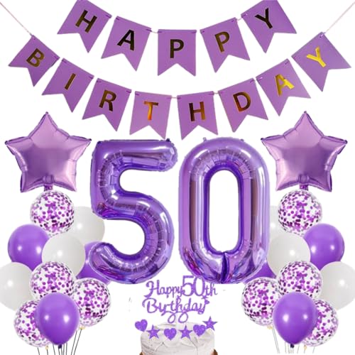 Dalettu Luftballons 50. Geburtstag Dekoration, Tortendeko Happy 50th Birthday Deko 50 Jahre Frau, Folienballon Zahl 50 Lila, Deko 50. Geburtstag Frauen, Lila Geburtstagsdeko 50 Jahr Männer Frauen Dalettu Luftballons 50. Geburtstag Dekoration, Tortendeko Happy 50th Birthday Deko 50 Jahre Frau, Folienballon Zahl 50 Lila, Deko 50. Geburtstag Frauen, Lila Geburtstagsdeko 50 Jahr Männer Frauen von Dalettu