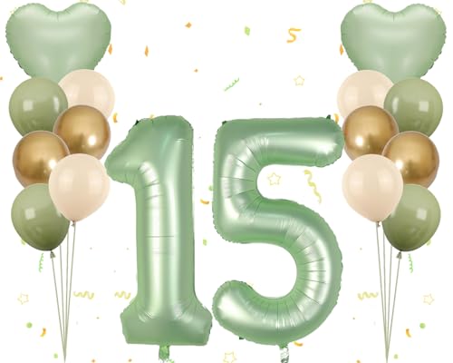 Dalettu Luftballon 15. Geburtstag Mädchen Deko, Ballons Sternenhimmel Zahl 15 Luftballon, Latexballons HellRosa Blau Lila Nummer 15 Herz Folienballon für Mädchen Kinder 15. Geburtstag Party Deko von Dalettu