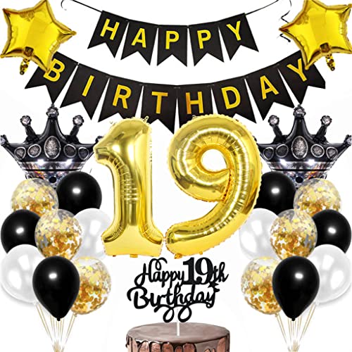 Dalettu 19. Geburtstag Dekoration, Luftballon 19. Geburtstag Junge Deko, Kuchendeko Geburtstag 19 Jahre Junge Mädchen, Happy Birthday Deko 19 Geburtstag Junge, Gold Geburtstagsdeko 19 Jahre Junge Dalettu 19. Geburtstag Dekoration, Luftballon 19. Geburtstag Junge Deko, Kuchendeko Geburtstag 19 Jahre Junge Mädchen, Happy Birthday Deko 19 Geburtstag Junge, Gold Geburtstagsdeko 19 Jahre Junge von Dalettu