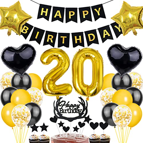 Dalettu Luftballon 20. Geburtstag Deko Mann, Schwarz Gold Geburtstagsdeko 20 Jahre Manner, Folienballon 20 Jahre Geburtstag Dekoration, Deko 20. Geburtstag Mann Frau, Tortendeko 20. Geburtstag Mann Dalettu Luftballon 20. Geburtstag Deko Mann, Schwarz Gold Geburtstagsdeko 20 Jahre Manner, Folienballon 20 Jahre Geburtstag Dekoration, Deko 20. Geburtstag Mann Frau, Tortendeko 20. Geburtstag Mann von Dalettu