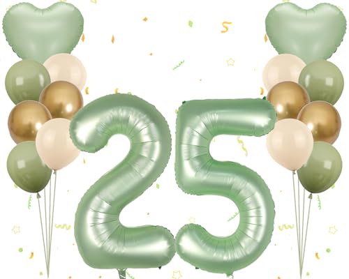 Dalettu Luftballon 25. Geburtstag Frauen Deko, Ballons Sternenhimmel Zahl 25 Luftballon, Latexballons HellRosa Blau Lila Nummer 25 Herz Folienballon für Männer Frauen 25. Geburtstag Party Deko von Dalettu