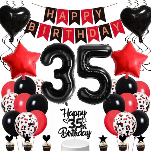 Dalettu Luftballon 35. Geburtstag Deko Mann, Schwarz Rot Geburtstagsdeko 35 Jahre Manner, Folienballon 35 Jahre Geburtstag Dekoration, Deko 35. Geburtstag Mann Frau, Tortendeko 35. Geburtstag Mann Dalettu Luftballon 35. Geburtstag Deko Mann, Schwarz Rot Geburtstagsdeko 35 Jahre Manner, Folienballon 35 Jahre Geburtstag Dekoration, Deko 35. Geburtstag Mann Frau, Tortendeko 35. Geburtstag Mann von Dalettu