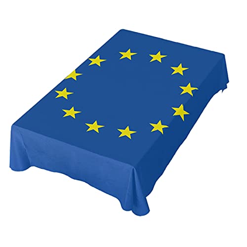 Dallonan Tischdecke für Party, europäische Flagge, rechteckige Tischdecke, Polyester, 152,4 x 228,6 cm, für Abendessen von Dallonan