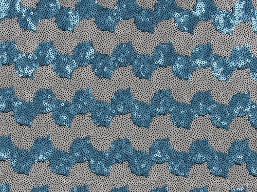 Dalston Mühle Stoffe 3 mm Pailletten Tüll mit zwei Ton Wave, silber und blau, 2 m, Polyester, Schwarz/Gold von Dalston Mill Fabrics