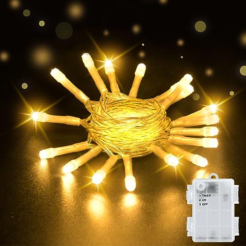 Dalugo Lichterkette Außen Batterie, 2M 20 LED Warmweiß Lichterketten mit 6h Timer, IP65 Wasserdicht Lichterkette Batterie Timer für Innen außen Weihnachtsdekorationen Dalugo Lichterkette Außen Batterie, 2M 20 LED Warmweiß Lichterketten mit 6h Timer, IP65 Wasserdicht Lichterkette Batterie Timer für Innen außen Weihnachtsdekorationen von Dalugo