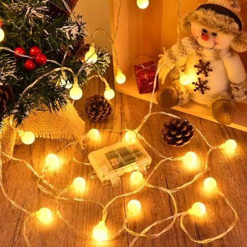 Dalugo Lichterkette Außen Batterie, 6M 40 LED Warmweiß Globe Outdoor Lichterkette mit 6h Timer, IP65 Wasserdicht Kugeln Lichterkette Batterie Aussen für Schlafzimmer,Balkon, Hochzeit,Weihnachten Deko Dalugo Lichterkette Außen Batterie, 6M 40 LED Warmweiß Globe Outdoor Lichterkette mit 6h Timer, IP65 Wasserdicht Kugeln Lichterkette Batterie Aussen für Schlafzimmer,Balkon, Hochzeit,Weihnachten Deko von Dalugo