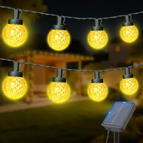 Dalugo Lichterkette Außen Solar, 12m 30 LED Solar Lichterkette Aussen mit Timer, 8 Modi Warmweiß Solarlichterkette Außen Wetterfest für Balkon Deko, Garten, Terrasse, Party, Hochzeit von Dalugo
