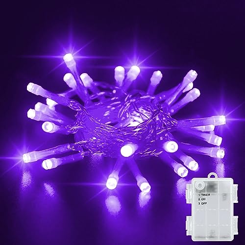 Dalugo Lila Lichterkette Batterie, 3M 30 LED Lichterkette Außen Batterie mit 6h Timer, IP65 Wasserdicht Lichterkette Batterie Timer für Innen außen Weihnachtsdekorationen Dalugo Lila Lichterkette Batterie, 3M 30 LED Lichterkette Außen Batterie mit 6h Timer, IP65 Wasserdicht Lichterkette Batterie Timer für Innen außen Weihnachtsdekorationen von Dalugo