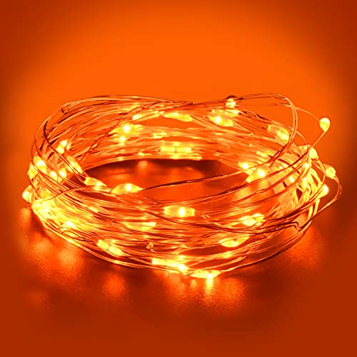 Dalugo Orange Lichterkette Batterie, 3m 30 LED Orange Innen Lichterketten mit Batterie für Halloween, Weihnachten, Wohnkultur von Dalugo