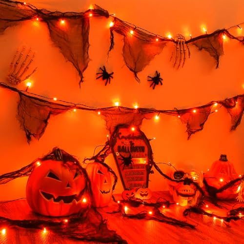 Dalugo Schwarz Gaze Lichterketten, 3m 30LED Orange Batterie Lichterketten mit 8 Modi Dalugo Schwarz Gaze Lichterketten, 3m 30LED Orange Batterie Lichterketten mit 8 Modi von Dalugo