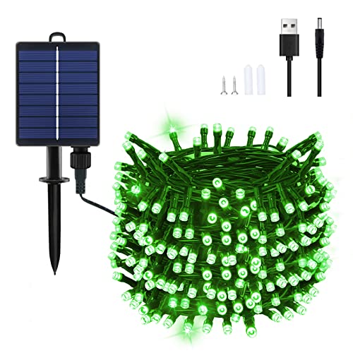 Dalugo Solar Lichterkette Aussen, 22M 200 LED Grün Solar lichterkette Außen Wetterfest 8 Modi Outdoor Solar Lichterkette Außen für Garten, Hof, Terrasse, Haus, Hochzeit Dekorationen (Grün) von Dalugo