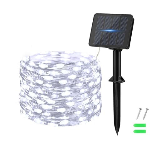 Dalugo Solar Lichterkette Aussen, 50 LED 5M Kaltweiß Lichterkette Solar Außen Wetterfest Kupferdraht für Garten, Terrasse, Hof, Baum, Party, Geburtstag, Hochzeit, Weihnachten Dalugo Solar Lichterkette Aussen, 50 LED 5M Kaltweiß Lichterkette Solar Außen Wetterfest Kupferdraht für Garten, Terrasse, Hof, Baum, Party, Geburtstag, Hochzeit, Weihnachten von Dalugo