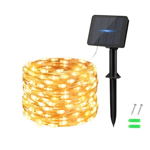 Dalugo Solar Lichterkette Aussen, 50 LED 5M Warmweiß Lichterkette Solar Außen Wetterfest Kupferdraht für Garten, Terrasse, Hof, Baum, Party, Geburtstag, Hochzeit, Weihnachten Dalugo Solar Lichterkette Aussen, 50 LED 5M Warmweiß Lichterkette Solar Außen Wetterfest Kupferdraht für Garten, Terrasse, Hof, Baum, Party, Geburtstag, Hochzeit, Weihnachten von Dalugo