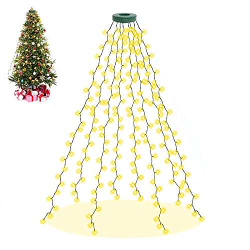 Lichterkette Weihnachtsbaum Warmweiß, Dalugo 2m 280 LED IP44 wasserdichte Außen Weihnachtsbeleuchtung mit 6h Timer, Speicherfunktion, 8 Beleuchtungsmodi für 5-9ft Weihnachtsbaum von Dalugo
