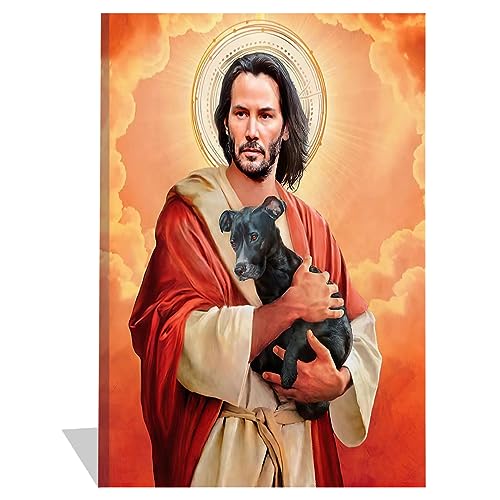 Leinwand gedruckt Malerei Wandkunst moderne HD-Poster Keanu Reeves Meme Jesus Porträt Bilder, für Schlafzimmer Home Decoration Kein Rahmen (60X90cm No Frame) von Dalykf