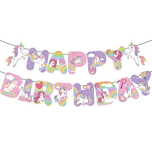 Damaiyyy Happy Birthday Banner,Einhorn Geburtstags-Banner Girlande Geburtstag Bunt für Erwachsene und Kinder Geburtstag Party Dekoration Damaiyyy Happy Birthday Banner,Einhorn Geburtstags-Banner Girlande Geburtstag Bunt für Erwachsene und Kinder Geburtstag Party Dekoration von Damaiyyy