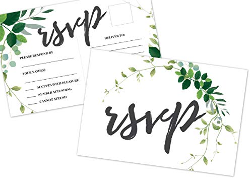 50 RSVP Karten, blanko, keine Umschläge erforderlich, Grünes Blättermotiv, Hochzeit, Reha, Brautparty, Einladung zum Speichern des Datums A3 50 RSVP Karten, blanko, keine Umschläge erforderlich, Grünes Blättermotiv, Hochzeit, Reha, Brautparty, Einladung zum Speichern des Datums A3 von Damdekoli