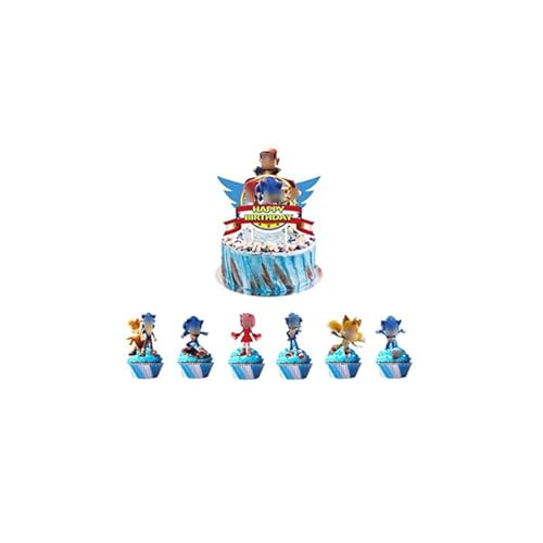 Damoff Party Deko für Kindergeburtstag - Kuchendeko, Geburtstag Tortendeko, Kuchen Deko, 1 Stück, varicolored von Damoff