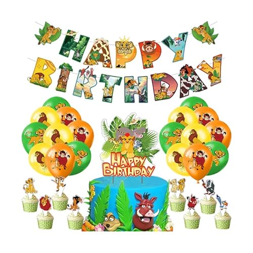 Simba Geburtstag Deko Lion King Luftballons Luftballons Deko Löwen Torten Topper Löwe Geburtstag Girlande von Damoff