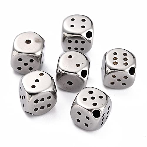 DanLingJewelry 10 Stück 10 mm Edelstahl-Würfelperlen, quadratisch, Würfel, Abstandshalter, Perlen für DIY-Schmuck, Armbänder, Halsketten, Bastelarbeiten DanLingJewelry 10 Stück 10 mm Edelstahl-Würfelperlen, quadratisch, Würfel, Abstandshalter, Perlen für DIY-Schmuck, Armbänder, Halsketten, Bastelarbeiten von DanLingJewelry