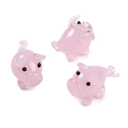 DanLingJewelry 10 handgefertigte Mini-Lampwork-Glasfiguren, rosa Schwein, Kristall, niedliches Schwein, Tier-Ornamente für Zuhause, Büro, Tischdekoration DanLingJewelry 10 handgefertigte Mini-Lampwork-Glasfiguren, rosa Schwein, Kristall, niedliches Schwein, Tier-Ornamente für Zuhause, Büro, Tischdekoration von DanLingJewelry
