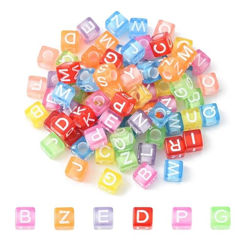 DanLingJewelry 100 Stück 6 mm zufällige transparente Acryl-Buchstabenperlen Alphabet A-Z Würfel Perlen für DIY Schmuckherstellung Halskette DanLingJewelry 100 Stück 6 mm zufällige transparente Acryl-Buchstabenperlen Alphabet A-Z Würfel Perlen für DIY Schmuckherstellung Halskette von DanLingJewelry