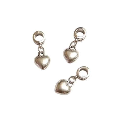 DanLingJewelry 100 Stück Herz-Charms, Metall, europäische baumelnde Charm-Anhänger mit großem Loch, Herzanhänger für Valentinstag, Schmuckherstellung, Nicht-Edelmetall DanLingJewelry 100 Stück Herz-Charms, Metall, europäische baumelnde Charm-Anhänger mit großem Loch, Herzanhänger für Valentinstag, Schmuckherstellung, Nicht-Edelmetall von DanLingJewelry