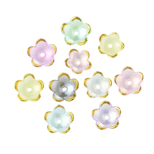 DanLingJewelry 100 Stück bunte Blumen-Perlenkappen, transparente Acryl-Blumenperlen, lose Abstandshalter-Perlen für DIY Handwerk Ohrringe Halskette Schmuckherstellung DanLingJewelry 100 Stück bunte Blumen-Perlenkappen, transparente Acryl-Blumenperlen, lose Abstandshalter-Perlen für DIY Handwerk Ohrringe Halskette Schmuckherstellung von DanLingJewelry