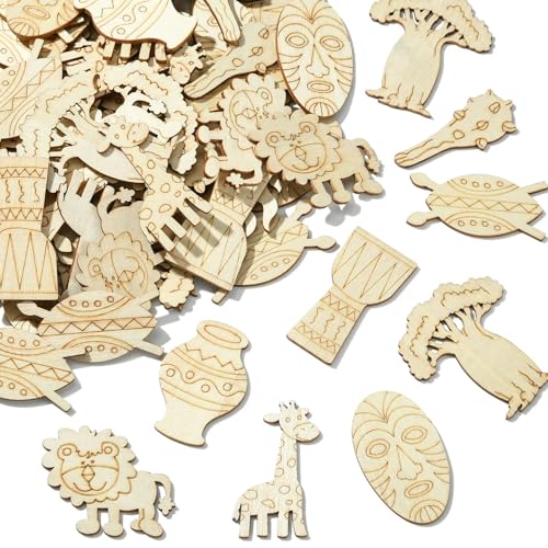 DanLingJewelry 100 Stück gemischte Pflanzen- und Tier-Holzausschnitte aus Holz, unlackiert, blanko, Löwentrommel, Baumausschnitte für DIY, Malerei, Handwerk DanLingJewelry 100 Stück gemischte Pflanzen- und Tier-Holzausschnitte aus Holz, unlackiert, blanko, Löwentrommel, Baumausschnitte für DIY, Malerei, Handwerk von DanLingJewelry