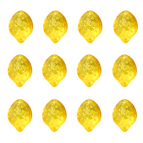 DanLingJewelry 100 Stück zitronengelbe Glasperlen Lampwork Glas Gelb Zitrone Charms Kristall Frucht Charms für Schmuckherstellung Armband von DanLingJewelry