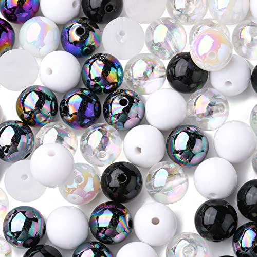 DanLingJewelry 100 Stück 15 mm AB-Farbe runde Perlen weiß & schwarz Acrylperlen für Schmuckherstellung DanLingJewelry 100 Stück 15 mm AB-Farbe runde Perlen weiß & schwarz Acrylperlen für Schmuckherstellung von DanLingJewelry