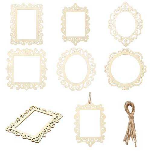 DanLingJewelry 12 rechteckige, ovale, runde, unlackierte Holz-Bilderrahmen mit Seil zum Aufhängen, für Heimwerker, Kunst, Handwerk, Zuhause, Wandornamente DanLingJewelry 12 rechteckige, ovale, runde, unlackierte Holz-Bilderrahmen mit Seil zum Aufhängen, für Heimwerker, Kunst, Handwerk, Zuhause, Wandornamente von DanLingJewelry