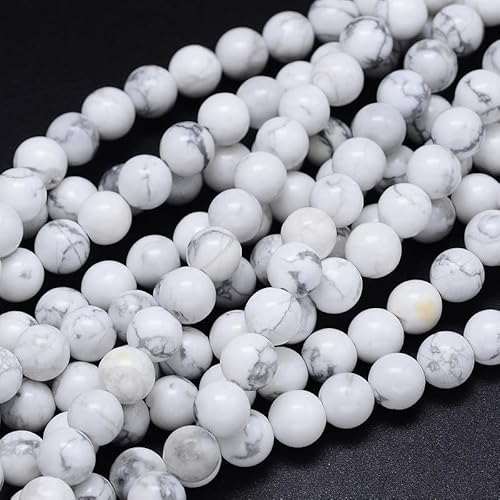 DanLingJewelry 135 Stück 8 mm natürliche Howlith-Perlen, weiße, runde Edelstein-Abstandshalter für Schmuckherstellung, Armbänder, Halsketten DanLingJewelry 135 Stück 8 mm natürliche Howlith-Perlen, weiße, runde Edelstein-Abstandshalter für Schmuckherstellung, Armbänder, Halsketten von DanLingJewelry