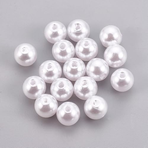 DanLingJewelry 150 Stück 18 mm weiße Acrylperlen, runde Perlen, ABS-Kunststoff, Imitationsperlen für Schmuckherstellung, Halskette, Armband, Schlüsselanhänger, Dekoration DanLingJewelry 150 Stück 18 mm weiße Acrylperlen, runde Perlen, ABS-Kunststoff, Imitationsperlen für Schmuckherstellung, Halskette, Armband, Schlüsselanhänger, Dekoration von DanLingJewelry