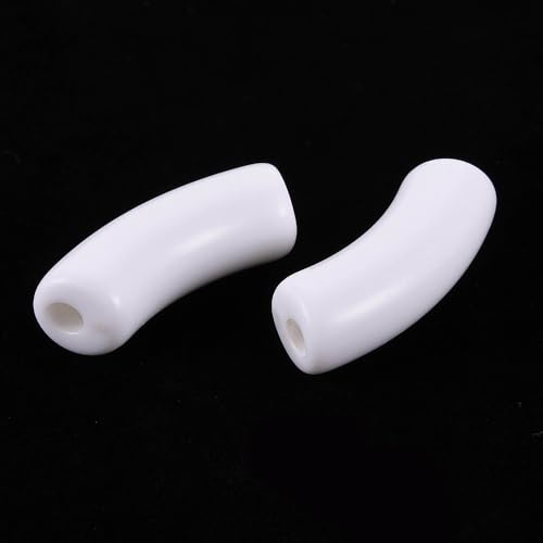 DanLingJewelry 150 Stück Acrylröhren-Perlen, weiß, gebogene Bambusröhren, Nudelperlen für DIY-Schmuck, Armband, Halskettenherstellung DanLingJewelry 150 Stück Acrylröhren-Perlen, weiß, gebogene Bambusröhren, Nudelperlen für DIY-Schmuck, Armband, Halskettenherstellung von DanLingJewelry
